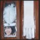 Feather/Sequined Headband & Satin Long Gloves, White, by 'Carnival Products', 'NEW'