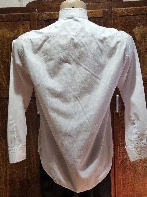 Vintage Wing Tipped Shirt, white, poly/cotton, by 'Phillips Evening Wear of Melbourne', size S - Image 3