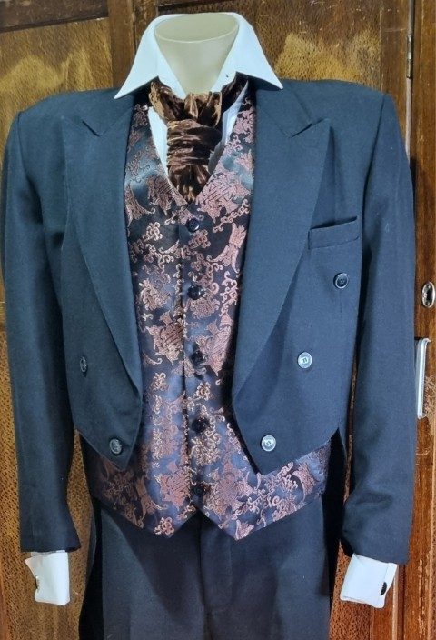 Vintage Wing Tipped Shirt, white, poly/cotton, by 'Phillips Evening Wear of Melbourne', size S - Image 8