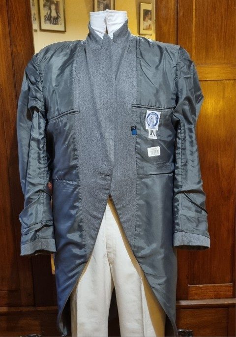 Vintage Morning Coat, & Bowtie, Grey, Wool/polyester, by 'Dress Circle, Formal Wear, Australia', size L. - Image 10