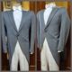 Vintage Morning Coat, Grey, Wool/polyester, by 'Dress Circle, Formal Wear, Australia', size L & bowtie.