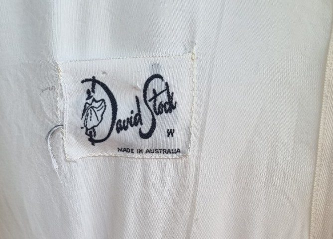 1960’s, Sun-ray pleat, day dress, Cream, polyester, by ‘David Stock Australia’, size S-M. - Image 10