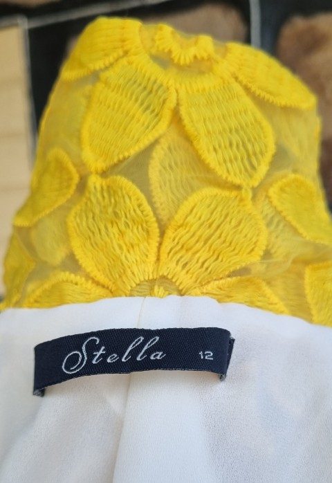 1960s Inspired Coat Dress, Yellow Daisy Appliqué, polyester, by 'Stella Australia', size XS-S - Image 8