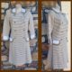 1960s Day Dress, Taupe/cream striped, crimplene, by 'John J Hilton', size 10