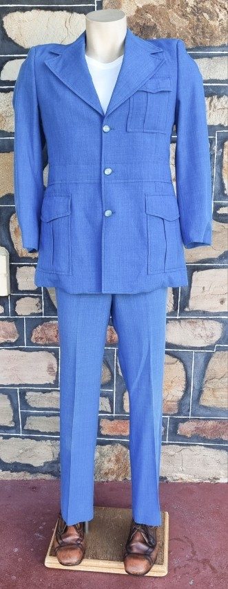Safari Suit, long sleeves, Blue, polyester/viscose, by 'Mc Gregor of America', size 28R - Image 2