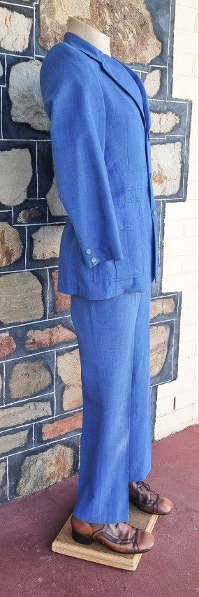 Safari Suit, long sleeves, Blue, polyester/viscose, by 'Mc Gregor of America', size 28R - Image 4