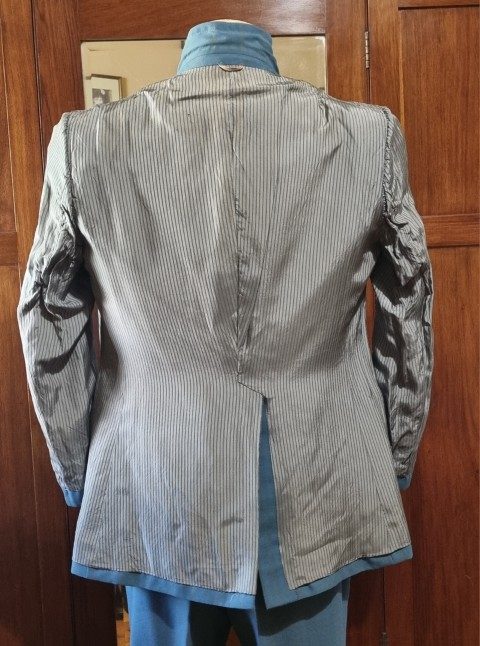 1970's Single Breasted Suit, Terylene, Blue Pinstriped, by 'Ernest Hiller, Australia', size M. - Image 13