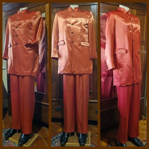 Sgt. Peppers inspired suit, Orange, Satin/polyester, by 'The Emporium Collection', size XL