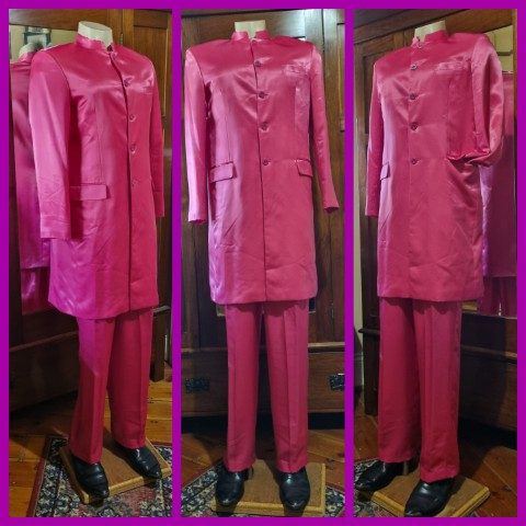 Sgt. Peppers inspired suit, Pink, Satin/polyester, by 'The Emporium Collection', size M-L.