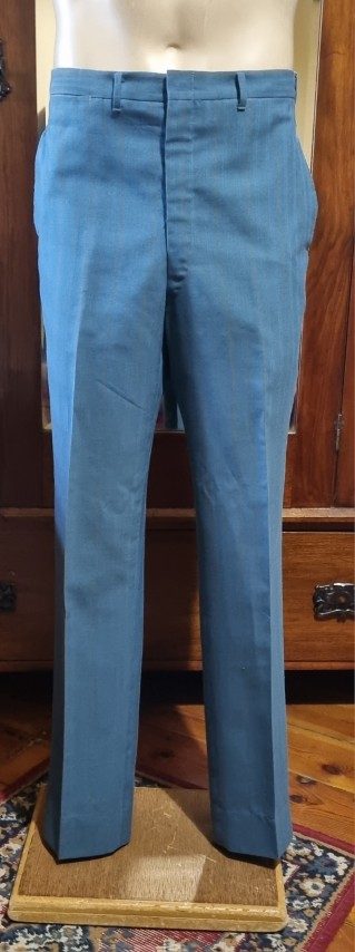 1970's Single Breasted Suit, Terylene, Blue Pinstriped, by 'Ernest Hiller, Australia', size M. - Image 14