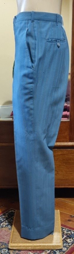 1970's Single Breasted Suit, Terylene, Blue Pinstriped, by 'Ernest Hiller, Australia', size M. - Image 15