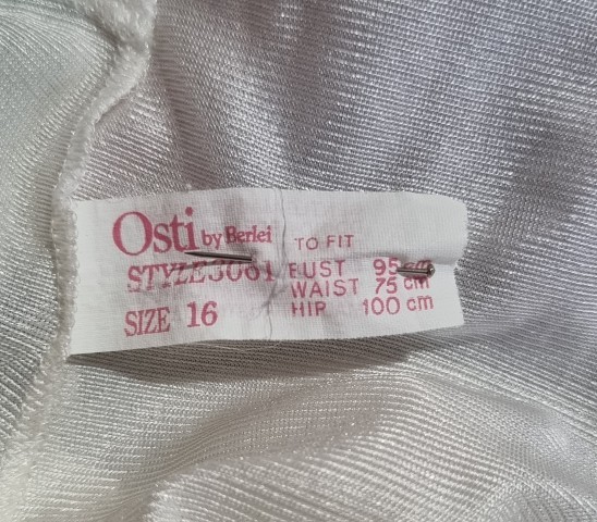 Vintage Long Slip, nylon, cream, by 'Osti, by Berli', size 12 - Image 6