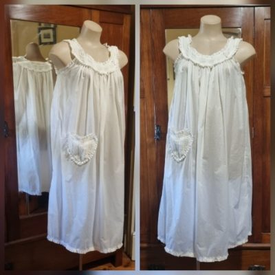 Vintage Nightie, white, nylon, by 'Lotus', size 16