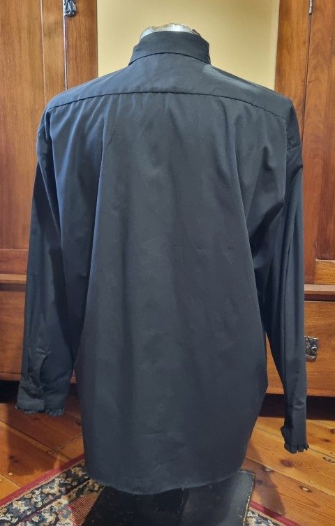 Men's Ruffle Front Shirt, black, poly/cotton, by 'Fun Costumes', size M-L. - Image 4