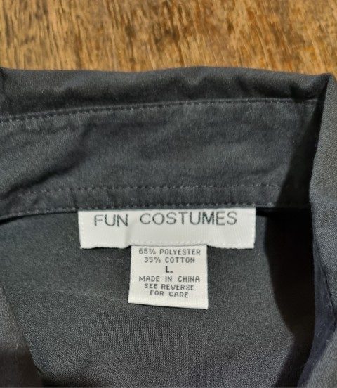 Men's Ruffle Front Shirt, black, poly/cotton, by 'Fun Costumes', size L-XL. - Image 6