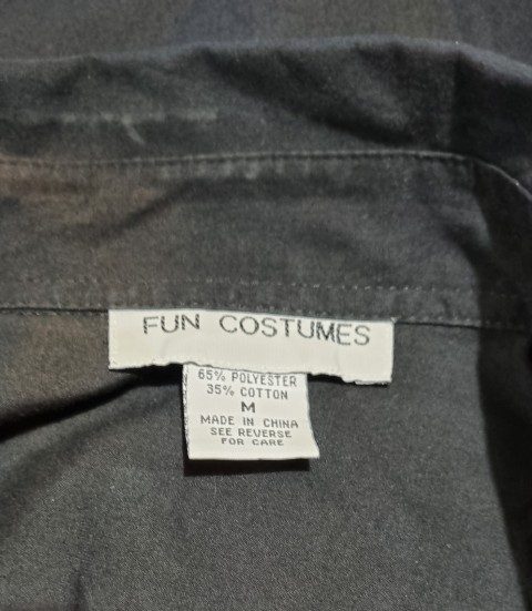 Men's Ruffle Front Shirt, black, poly/cotton, by 'Fun Costumes', size M-L. - Image 6