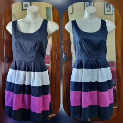 1960's Inspired Rock-a-Billy dress, cotton, Black/white/pink, by 'Worthington', size 12-14