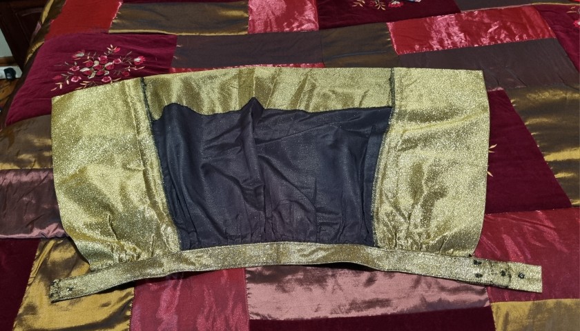 1960's Cocktail dress, Gold Lurex, with detachable over-skirt, Handmade, size 12 - Image 12