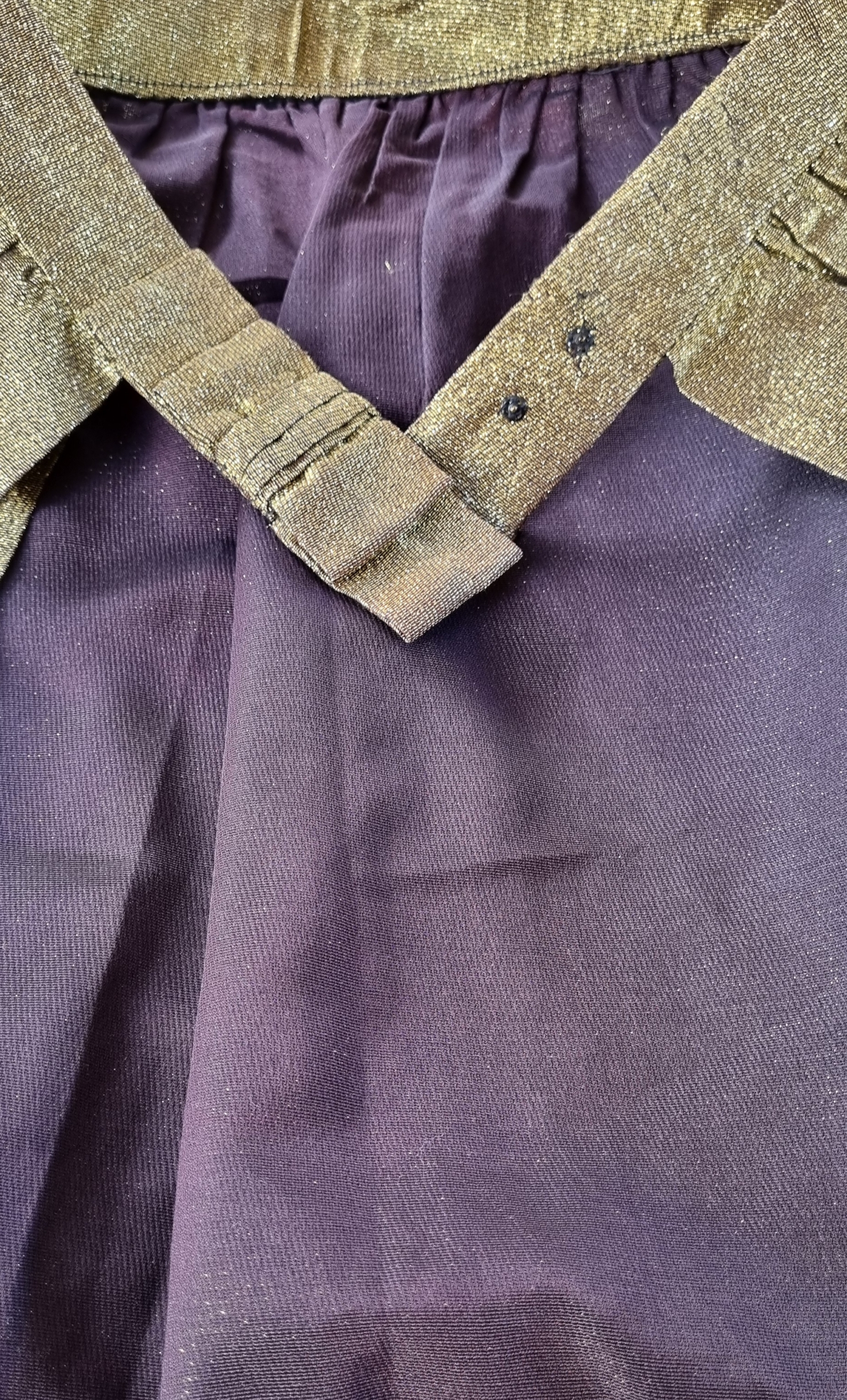 1960's Cocktail dress, Gold Lurex, with detachable over-skirt, Handmade, size 12 - Image 20