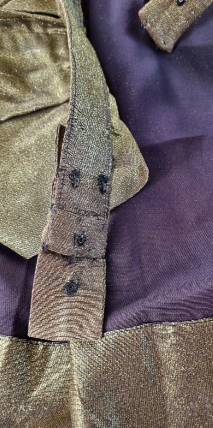 1960's Cocktail dress, Gold Lurex, with detachable over-skirt, Handmade, size 12 - Image 21