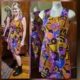 1970's A-line Dress, Multi coloured, geometric print, handmade, polyester, size 10