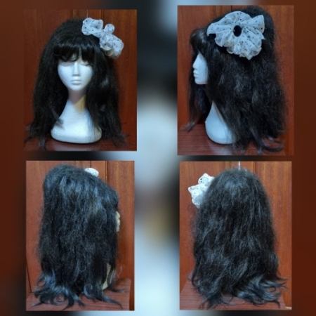 Wig, Black huge Bee-hive, 'Amy Winehouse', synthetic, by 'Carnival Products'.