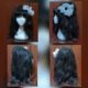 Wig, Black huge Bee-hive, 'Amy Winehouse', synthetic, by 'Carnival Products'.