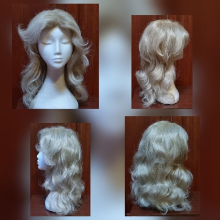 Wig, Blonde Flick out, 'Farah Fawcett', synthetic, by 'Carnival Products'