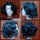Wig, Black Curly, shoulder length, roaring 20's, synthetic, by 'Carnival Products