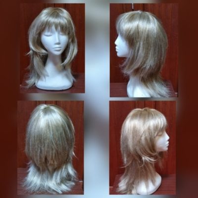 Wig, Two-tone Blonde, Long Flick Out, synthetic, by 'Carnival Products'.