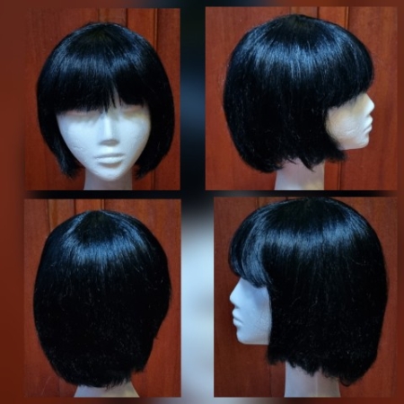 Wig, Black Bob, Neck Length, synthetic, by 'Carnival Products'