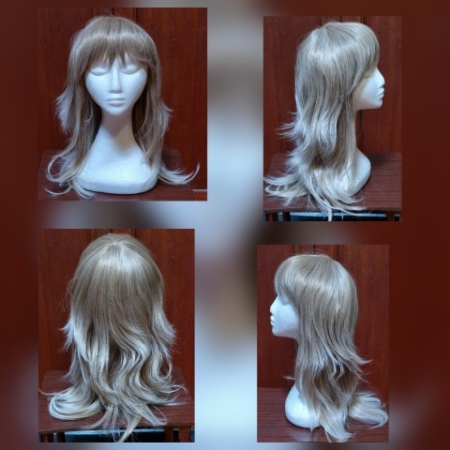 Wig, Blonde, extra long flick out, synthetic, NEW, by 'Wigs Galore'