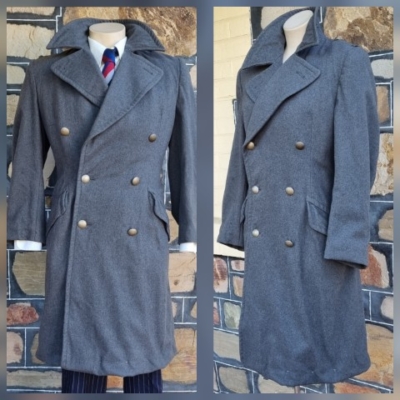 1940's Wool, USA, SAFIR A/S army coat, Grey, size men's XS, women's Small.