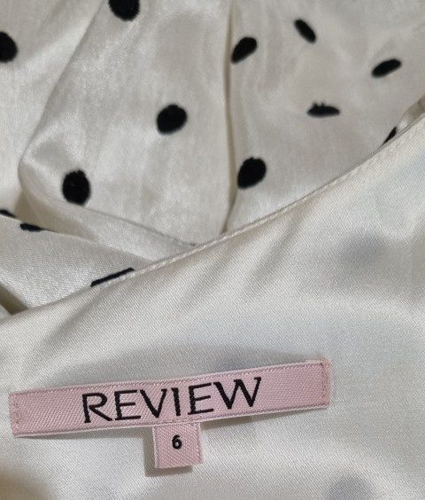 1960's-inspired Swing Dress, white/black polka-dot, by 'Review', size 6 - Image 9