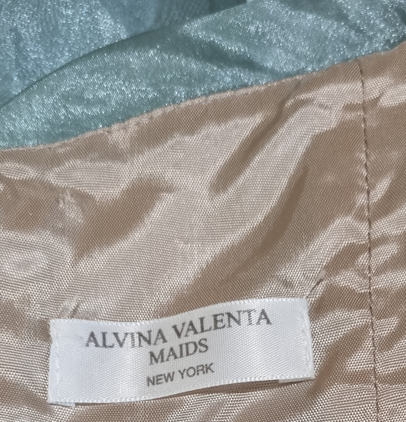 Vintage-inspired Evening Gown, Organza/polyester, sea green, by 'Alvina Valenta New York', size 8 - Image 14