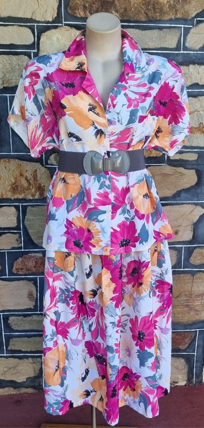 1980's Skirt Suit, Floral Print, polyester, by 'Toronto, Melbourne', size M - Image 7