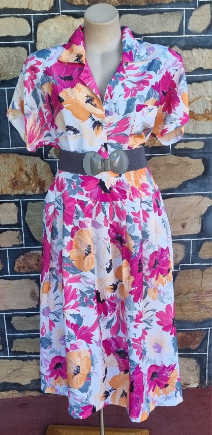 1980's Skirt Suit, Floral Print, polyester, by 'Toronto, Melbourne', size M - Image 10