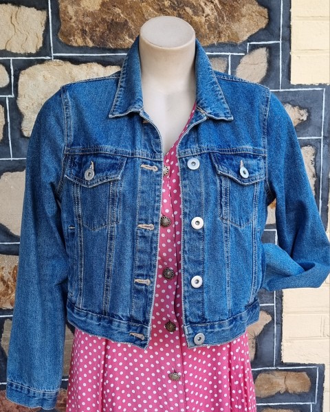 Denim Jacket, cropped, by 'Cotton On', size 12 - Image 2