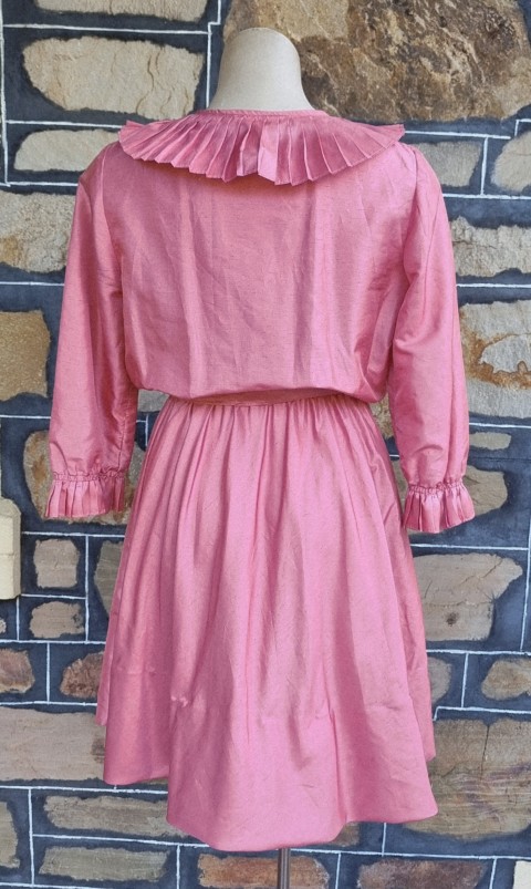 1980's Party Dress, by 'Jenelle of Melbourne', coral, polyester, size M - Image 6