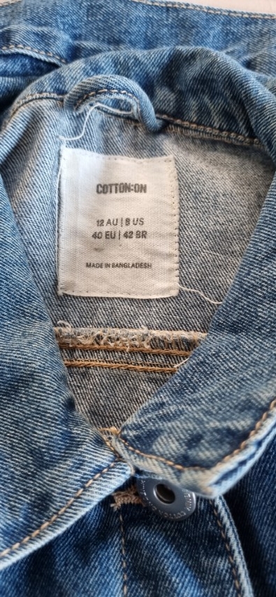 Denim Jacket, cropped, by 'Cotton On', size 12 - Image 11