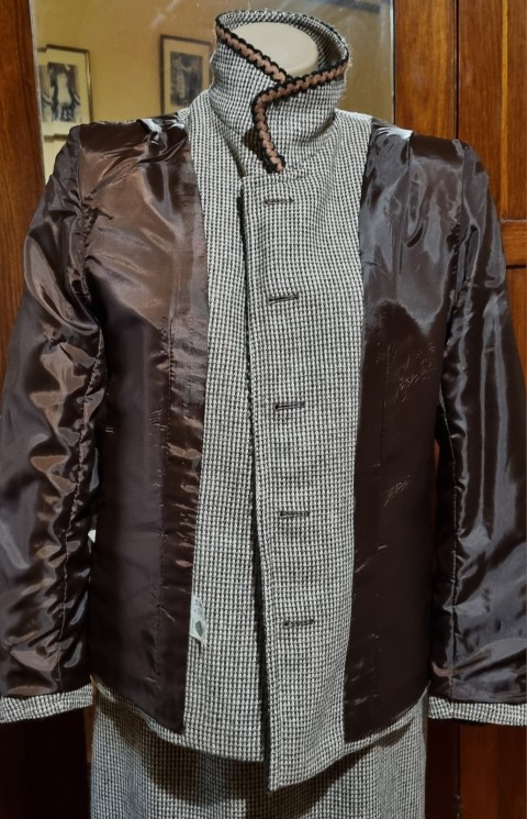 1970's Tweed, Wool Skirt Suit, brown checked, by 'Suitmaster', size 12-14 - Image 11