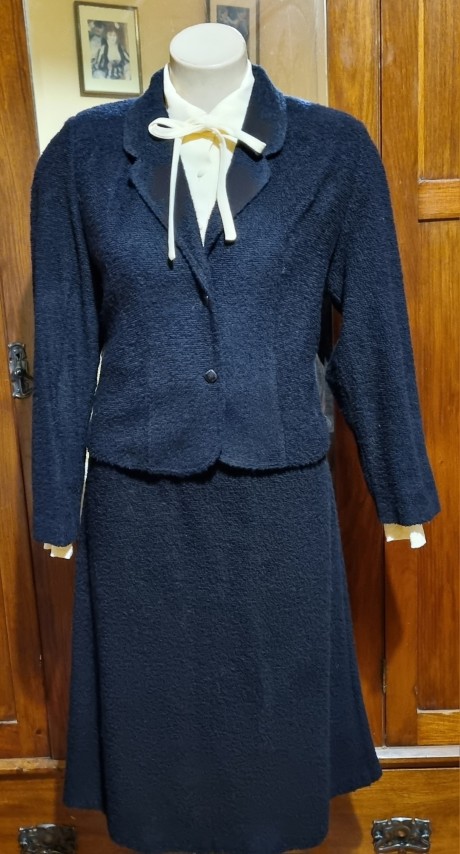 1970's Dress and Jacket, black & cream, Triacetate/polyester, by 'Stitches Plus', size 12 - Image 4