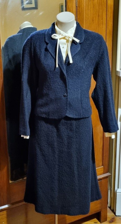 1970's Dress and Jacket, black & cream, Triacetate/polyester, by 'Stitches Plus', size 12 - Image 5