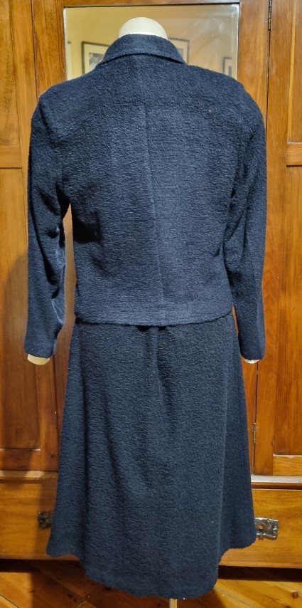 1970's Dress and Jacket, black & cream, Triacetate/polyester, by 'Stitches Plus', size 12 - Image 7