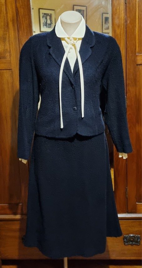 1970's Dress and Jacket, black & cream, Triacetate/polyester, by 'Stitches Plus', size 12 - Image 2