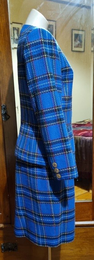 1980's 'Power' Suit, Blue Checked, acrylic, by 'D.I.O. Australia', size 12 - Image 10