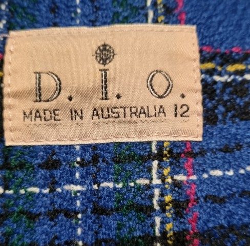 1980's 'Power' Suit, Blue Checked, acrylic, by 'D.I.O. Australia', size 12 - Image 14