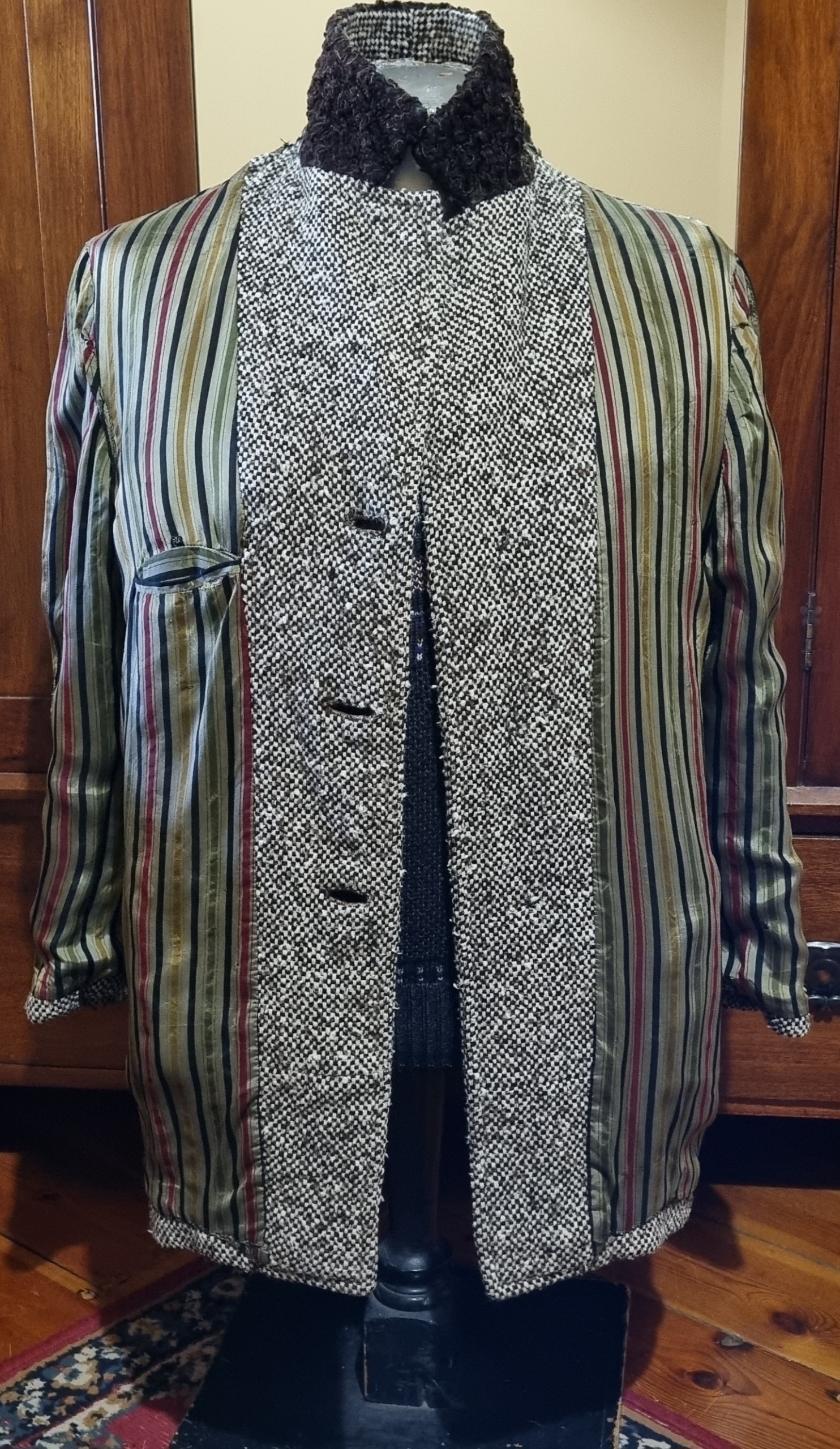 1970's, Wool Tweed Jacket, Brown/white, by 'Michael Winter Of Melbourne', size L - Image 5