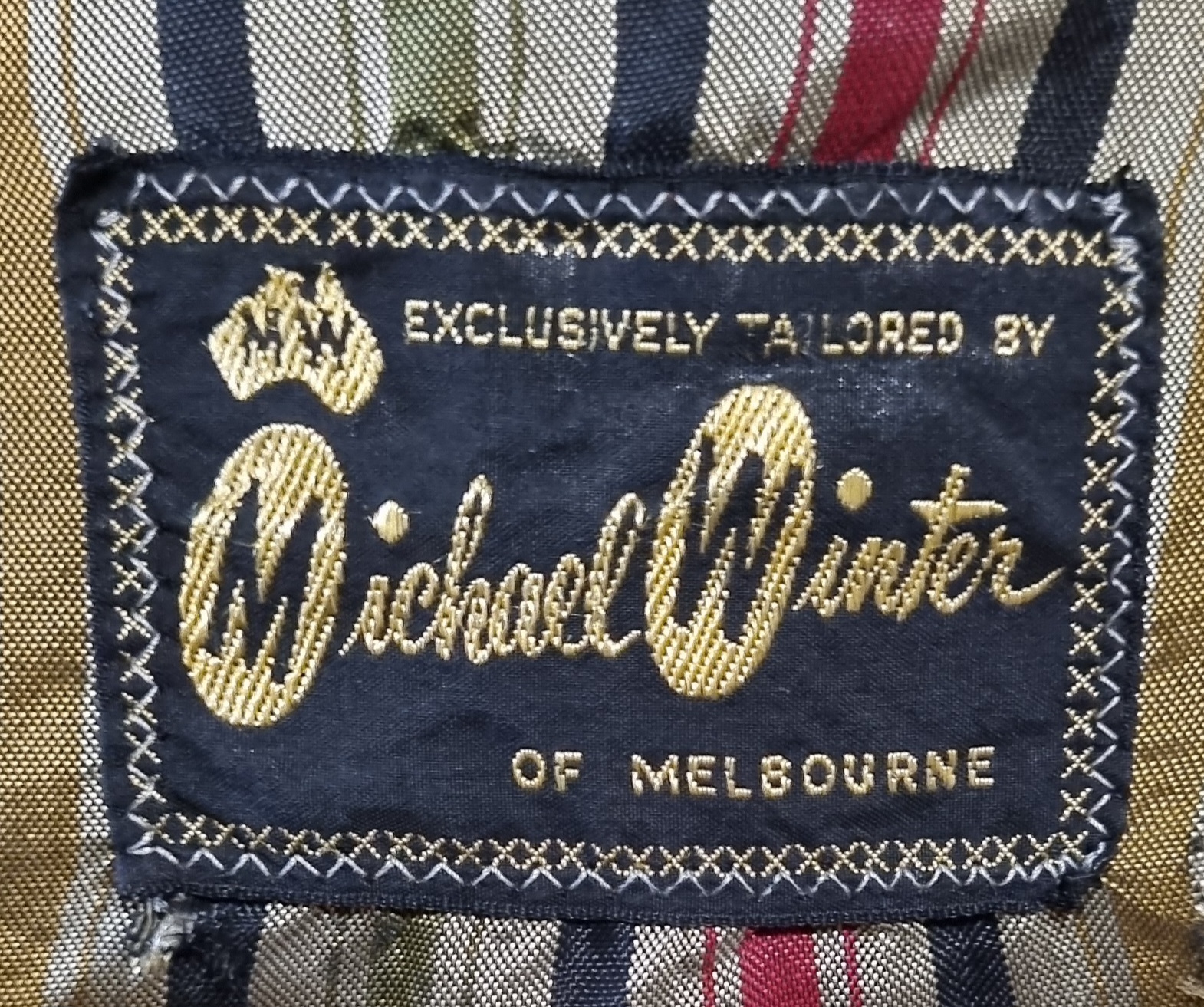 1970's, Wool Tweed Jacket, Brown/white, by 'Michael Winter Of Melbourne', size L - Image 14