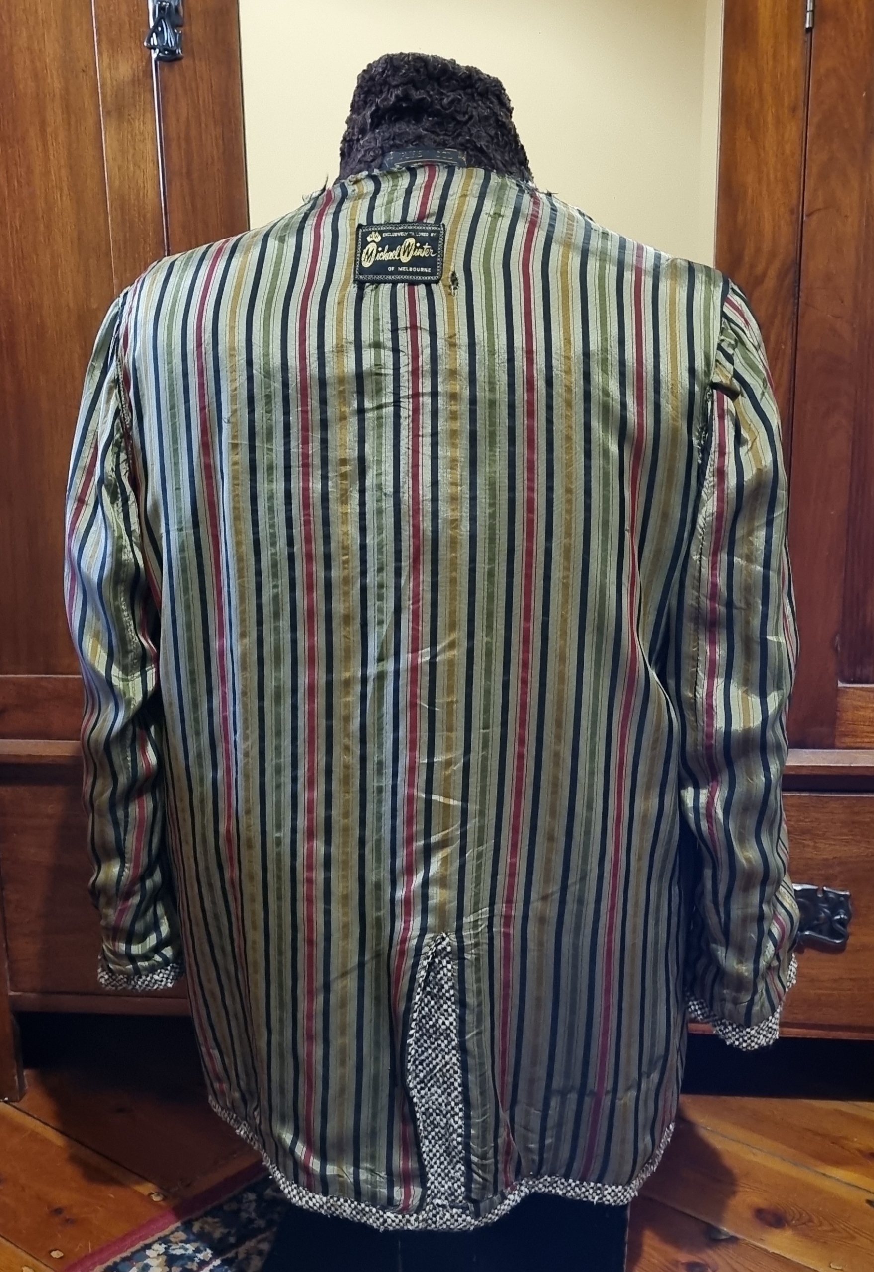 1970's, Wool Tweed Jacket, Brown/white, by 'Michael Winter Of Melbourne', size L - Image 16